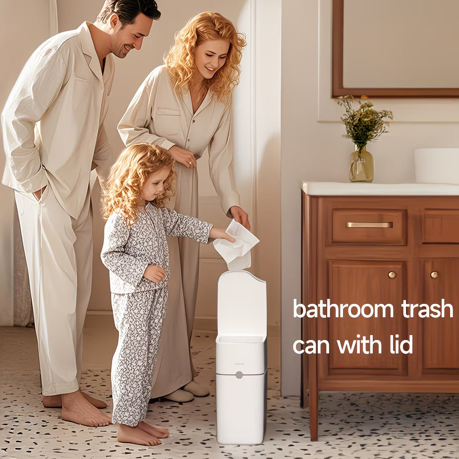 Smart Trash Can with Bathroom Lid🚮