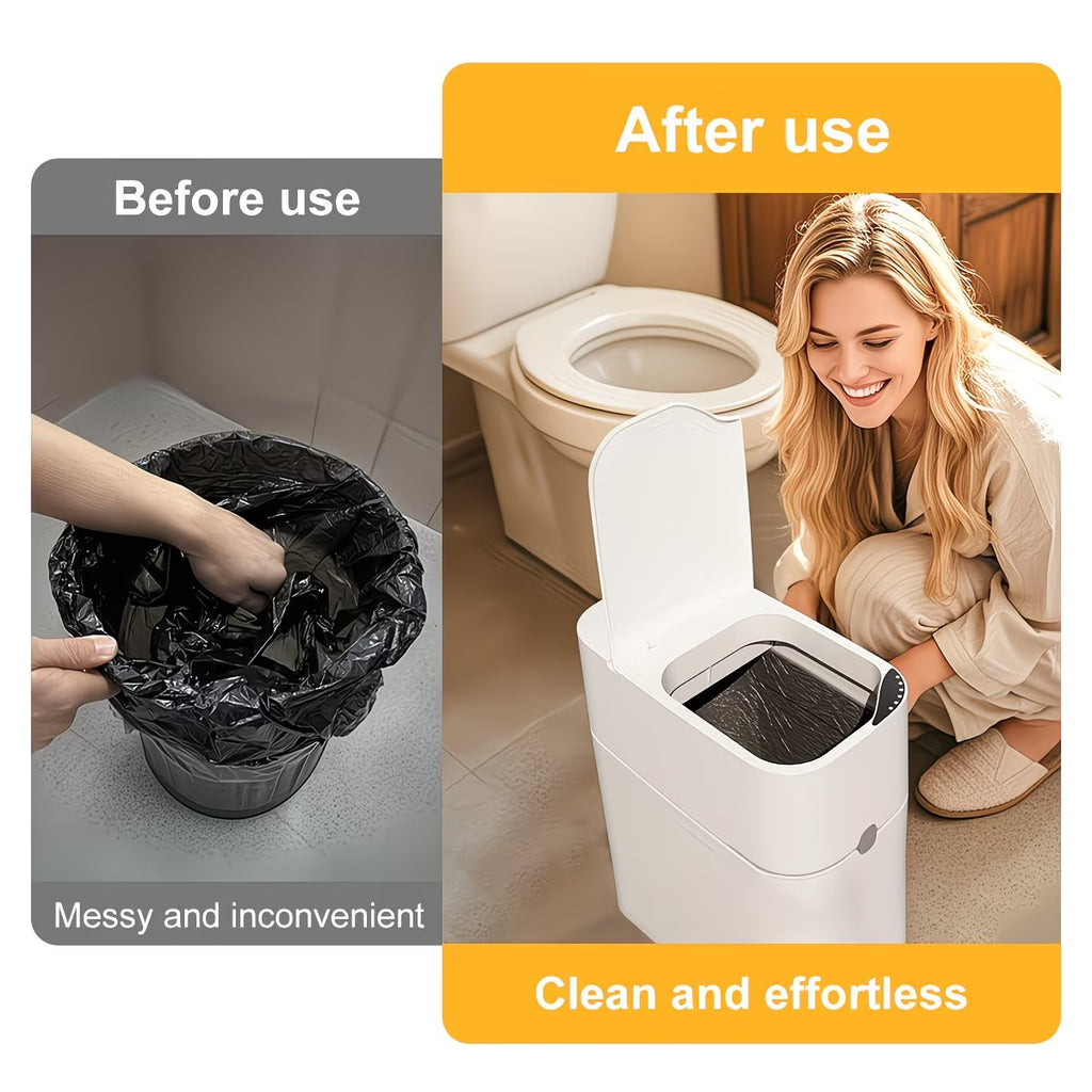 Smart Trash Can with Bathroom Lid🚮