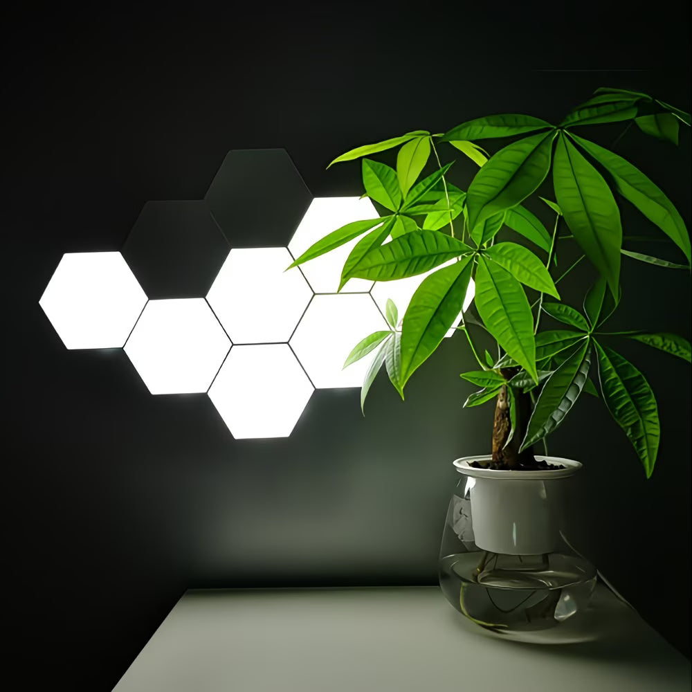 6 luces nocturnas LED hexagonales con sensor táctil