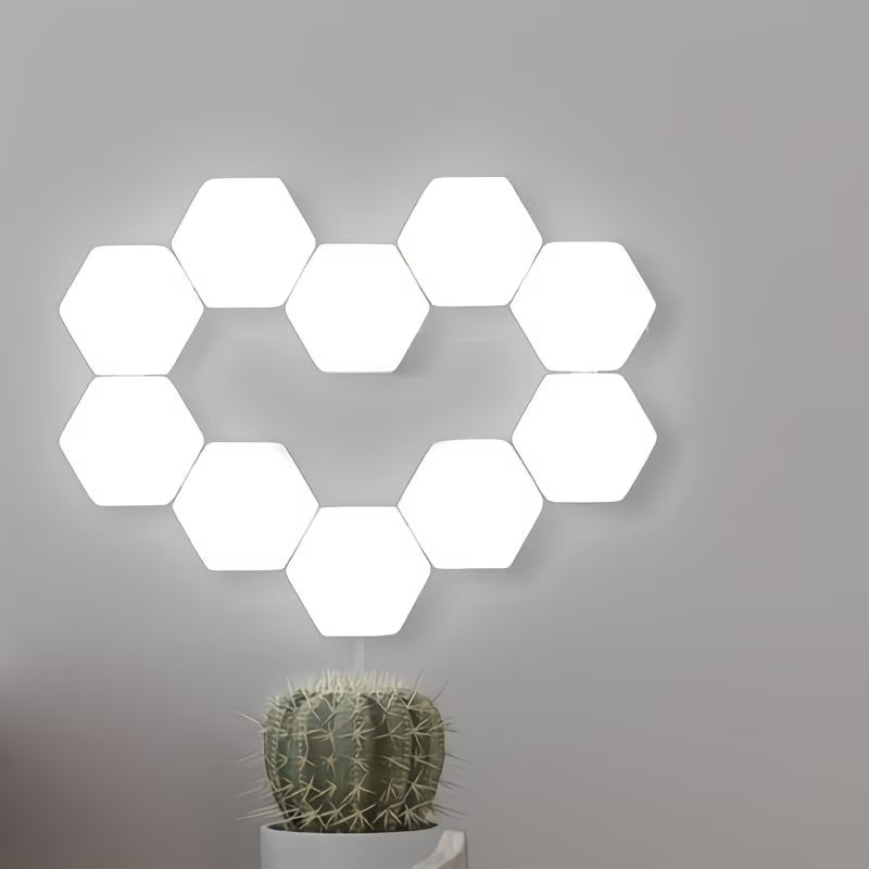 6 luces nocturnas LED hexagonales con sensor táctil